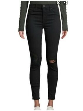 Hudson Natalie Mid Rise Ankle Super Skinny Distressed Jeans